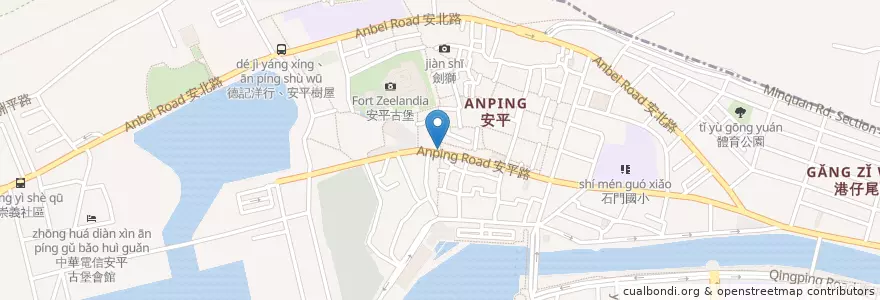 Mapa de ubicacion de 陳家蝦捲 en تایوان, 臺南市, 安平區.