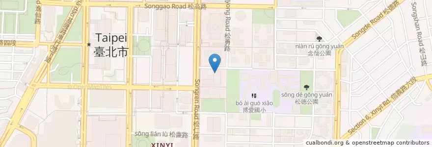 Mapa de ubicacion de 一蘭拉麵 en تايوان, تايبيه الجديدة, تايبيه, 信義區.