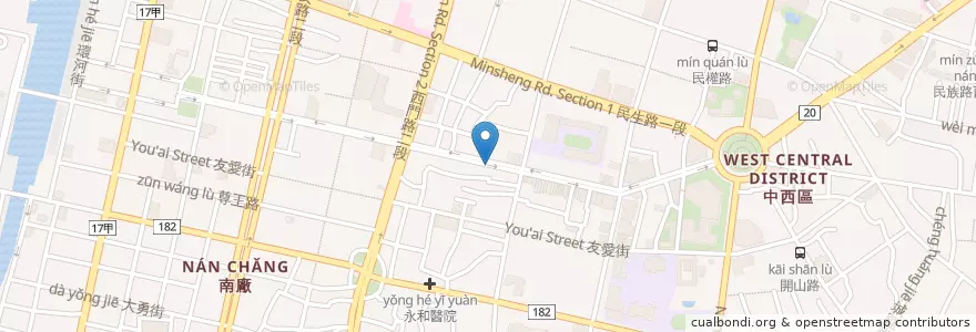 Mapa de ubicacion de 末廣町女僕餐廳 en Taiwan, Tainan, Zhongxi District.