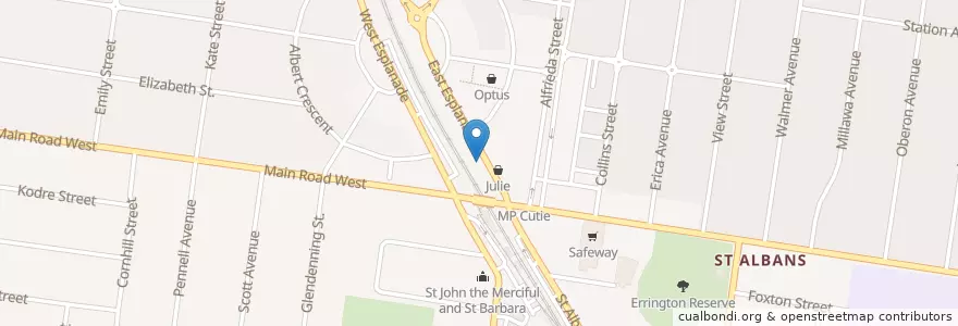 Mapa de ubicacion de Marty'a en オーストラリア, ビクトリア, City Of Brimbank.