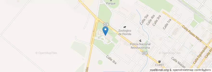 Mapa de ubicacion de Cafeteria Los Olivos en 쿠바, Camagüey, Florida, Ciudad De Florida.