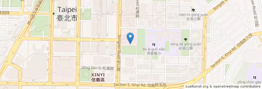 Mapa de ubicacion de 中國銀行 en Taiwan, 新北市, Taipé, 信義區.