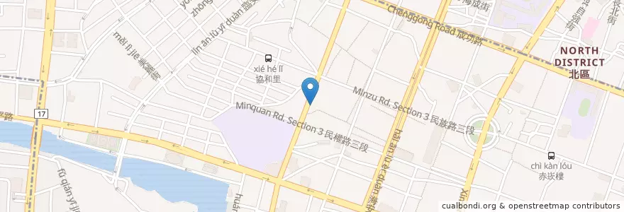 Mapa de ubicacion de 藥王廟 en Taiwán, 臺南市, 中西區.