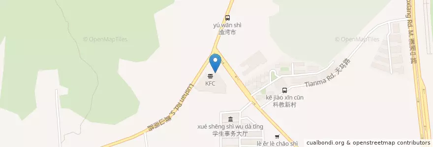 Mapa de ubicacion de 中国建设银行 en 중국, 후난성, 长沙市 / Changsha, 岳麓区.