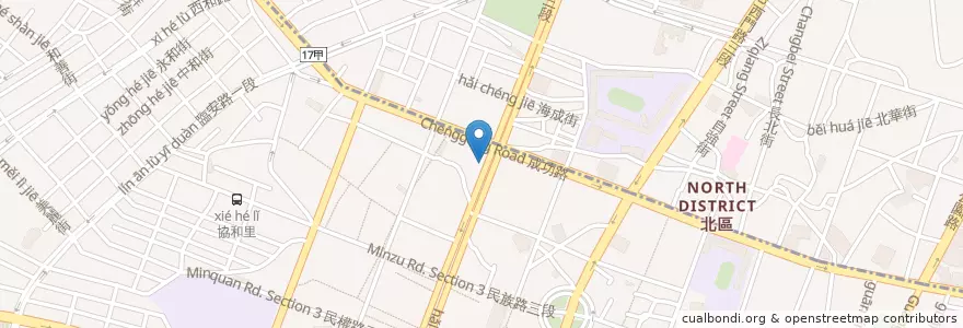 Mapa de ubicacion de 美之牛 en Taiwan, 臺南市.