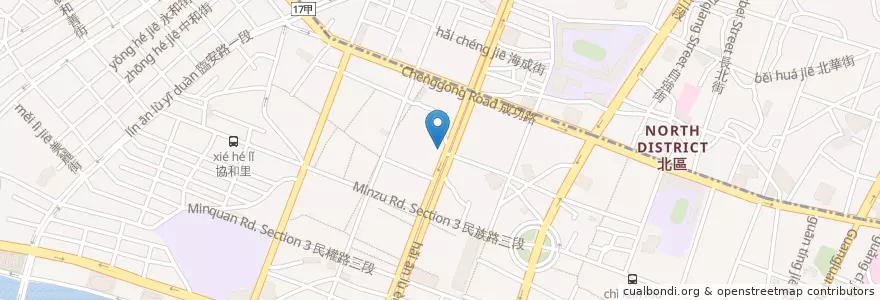 Mapa de ubicacion de 鯨吞燒 en تايوان, تاينان, 中西區.
