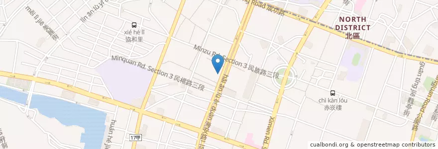 Mapa de ubicacion de 大饌滷味 en 臺灣, 臺南市, 中西區.