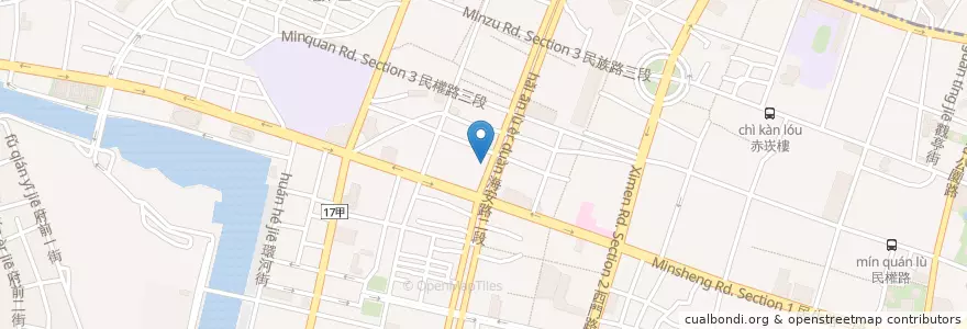 Mapa de ubicacion de 五吉村 en 臺灣, 臺南市, 中西區.