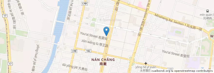 Mapa de ubicacion de 歡喜來複合式滷味 en Taiwan, Tainan, 中西區.