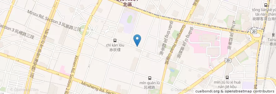 Mapa de ubicacion de 古都鴨家莊 en Taiwan, Tainan, 中西區.