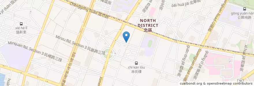 Mapa de ubicacion de 忠澤堂 en تايوان, تاينان, 中西區.