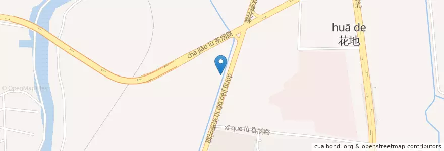 Mapa de ubicacion de 荔湾区 en Китай, Гуандун, Гуанчжоу, 荔湾区, 茶滘街道.