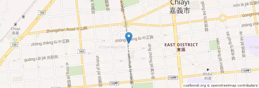 Mapa de ubicacion de 郭家雞肉飯 en Taiwán, Provincia De Taiwán, 嘉義市, Condado De Chiayi.