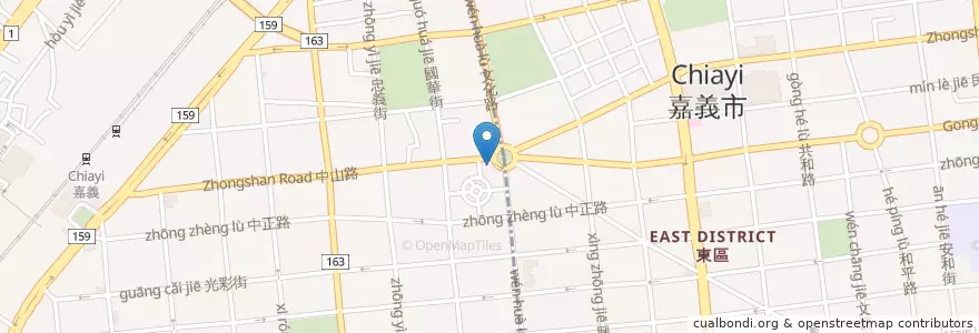 Mapa de ubicacion de 噴水雞肉飯 en 臺灣, 臺灣省, 嘉義市, 嘉義縣.