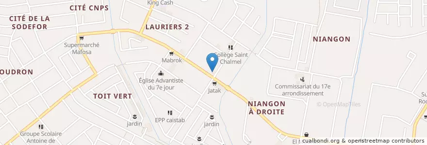 Mapa de ubicacion de Pharmacie Jean-Pierre en Côte D'Ivoire, Abidjan, Yopougon.