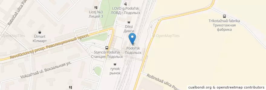 Mapa de ubicacion de Кофе en Rusia, Distrito Federal Central, Óblast De Moscú, Городской Округ Подольск.