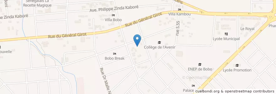 Mapa de ubicacion de Institut Maranata en بوركينا فاسو, ارتفاع أحواض, Houet.