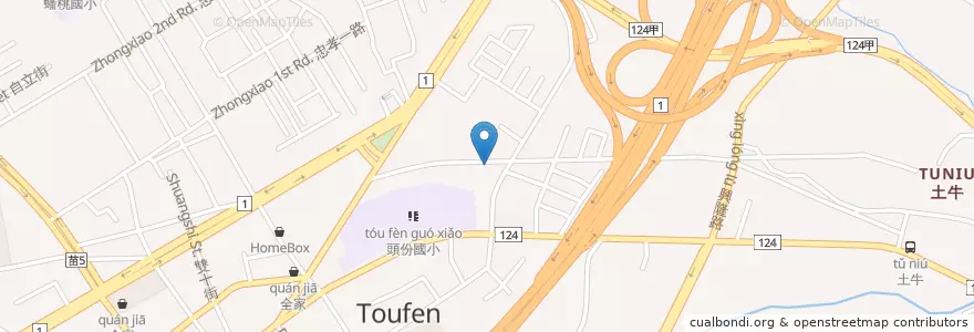 Mapa de ubicacion de 永昇客家小館 en 台湾, 台湾省, 苗栗県, 頭フン市.