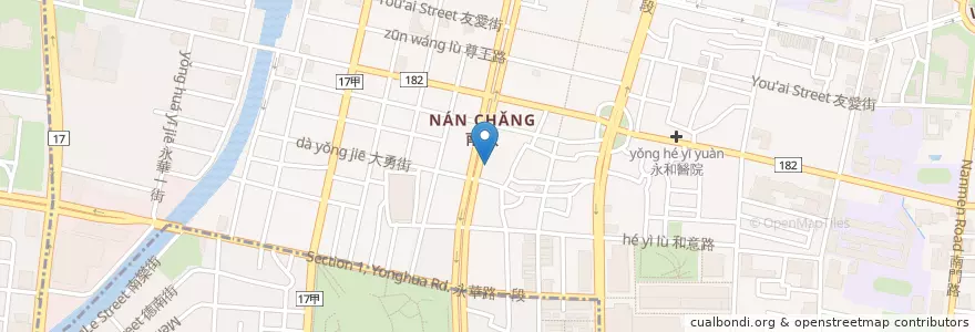 Mapa de ubicacion de 日月食堂 en Tayvan, 臺南市, 中西區.