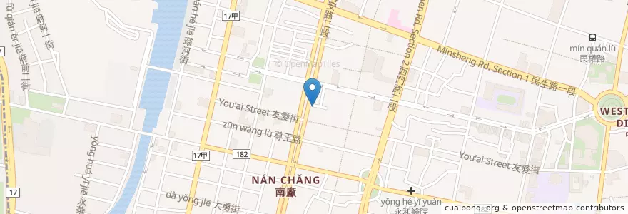 Mapa de ubicacion de 愛夏子 en 臺灣, 臺南市, 中西區.