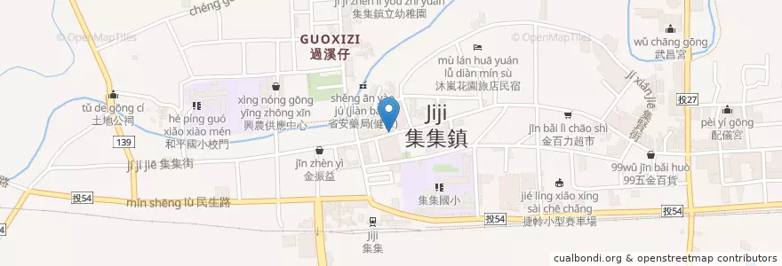Mapa de ubicacion de 隆味岡山羊肉 en Taiwan, 臺灣省, 南投縣, 集集鎮.