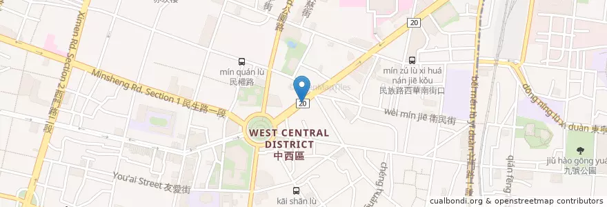 Mapa de ubicacion de 卓醫事檢驗所 en 臺灣, 臺南市, 中西區.