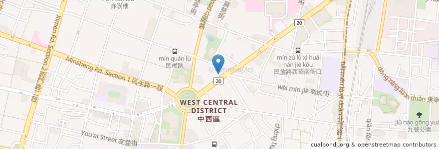 Mapa de ubicacion de 早安美芝城 台南中山店 en 臺灣, 臺南市, 中西區.