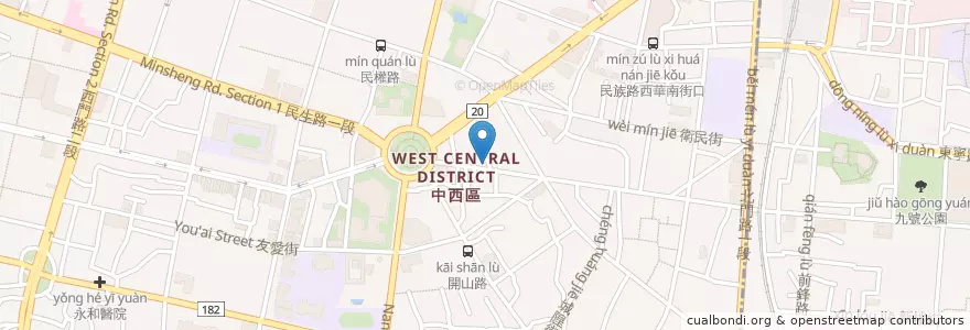 Mapa de ubicacion de 沈俊良診所 內兒科/胃腸科 en Taiwan, Tainan, 中西區.
