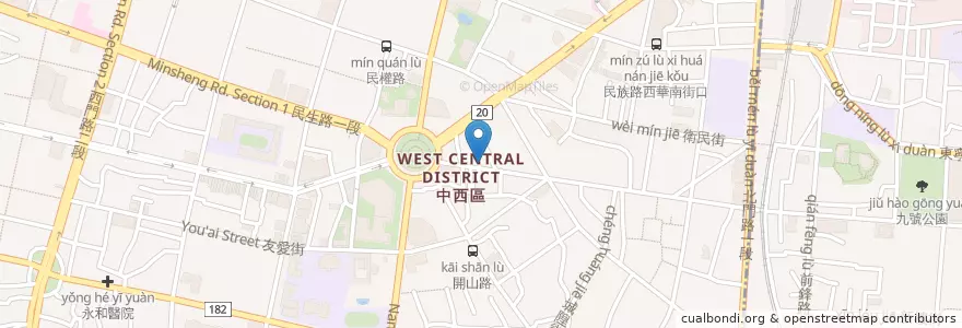 Mapa de ubicacion de 蔡明道小兒科診所 en Tayvan, 臺南市, 中西區.