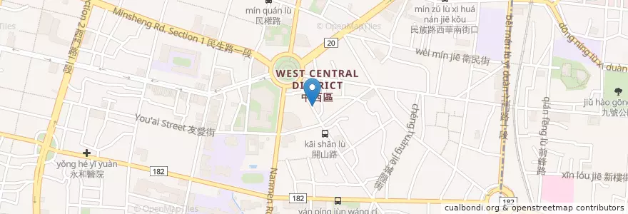 Mapa de ubicacion de 魚之鄉鮮魚店 en Taiwan, 臺南市, 中西區.