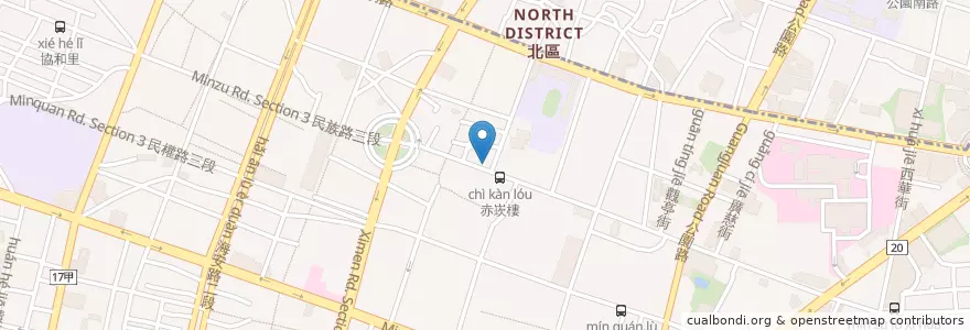 Mapa de ubicacion de 張家棺材板 en 台湾, 台南市, 中西区.