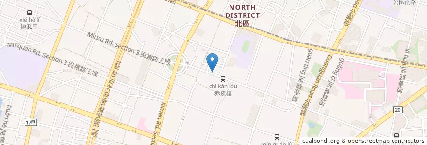 Mapa de ubicacion de 森茂碗糕 en Taiwan, Tainan, 中西區.
