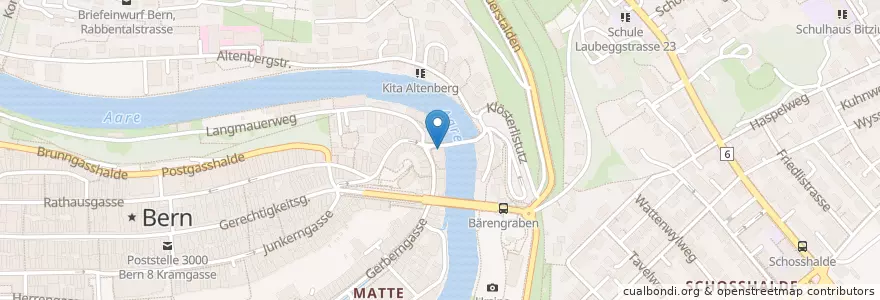 Mapa de ubicacion de Theater Matte en Switzerland, Bern, Verwaltungsregion Bern-Mittelland, Verwaltungskreis Bern-Mittelland, Bern.
