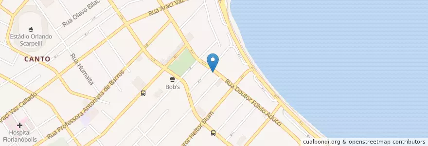 Mapa de ubicacion de Aromas e Sabores en البَرَازِيل, المنطقة الجنوبية, سانتا كاتارينا, Microrregião De Florianópolis, Região Geográfica Intermediária De Florianópolis, فلوريانوبوليس.