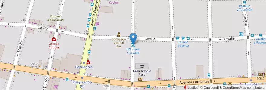 Mapa de ubicacion de 329 - Paso Y Lavalle en الأرجنتين, Ciudad Autónoma De Buenos Aires, Comuna 3, Buenos Aires.