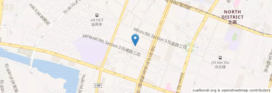 Mapa de ubicacion de 陶生活 en Taiwan, Tainan, Zhongxi District.