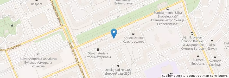 Mapa de ubicacion de Горздрав en Russia, Distretto Federale Centrale, Москва, Юго-Западный Административный Округ, Južnoe Butovo.