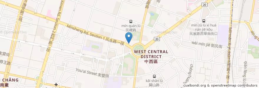 Mapa de ubicacion de 丼丼丼 en 臺灣, 臺南市, 中西區.