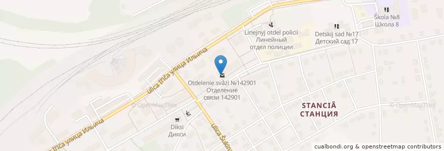 Mapa de ubicacion de Отделение связи №142901 en روسيا, Центральный Федеральный Округ, محافظة موسكو, Городской Округ Кашира.
