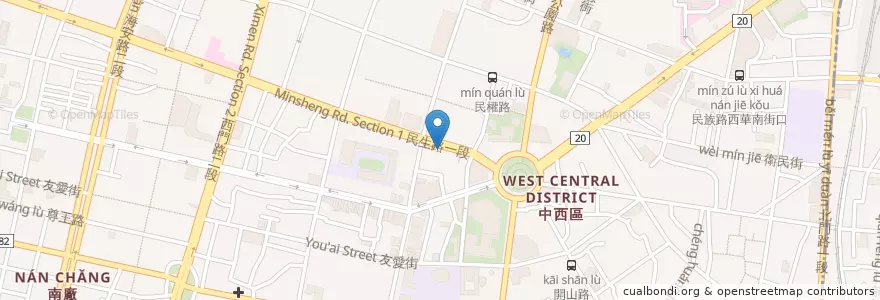 Mapa de ubicacion de 蔡明見牙醫診所 en Taïwan, Tainan, District Centre-Ouest.