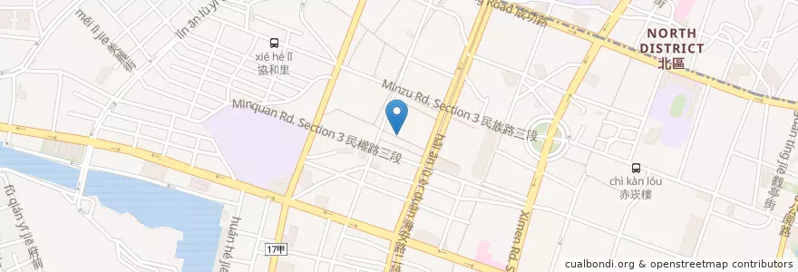 Mapa de ubicacion de 好好笑 en 台湾, 台南市, 中西区.