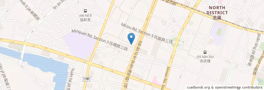 Mapa de ubicacion de 布列塔尼松露私廚 en 臺灣, 臺南市, 中西區.