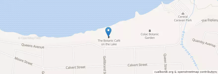 Mapa de ubicacion de The Botanic Café on the Lake en Australie, Victoria, Shire Of Colac Otway.