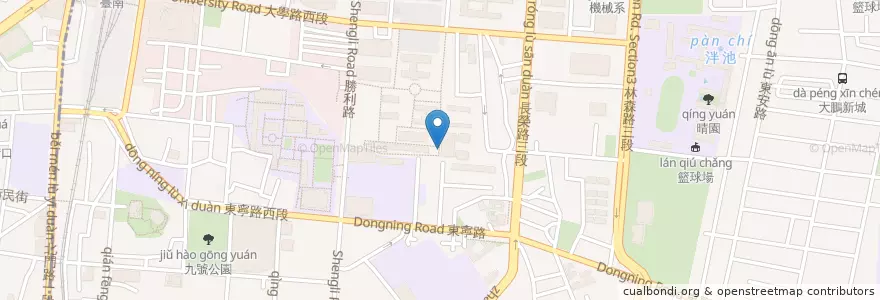Mapa de ubicacion de 健身房單車停車格 en Taiwan, Tainan, 東區.