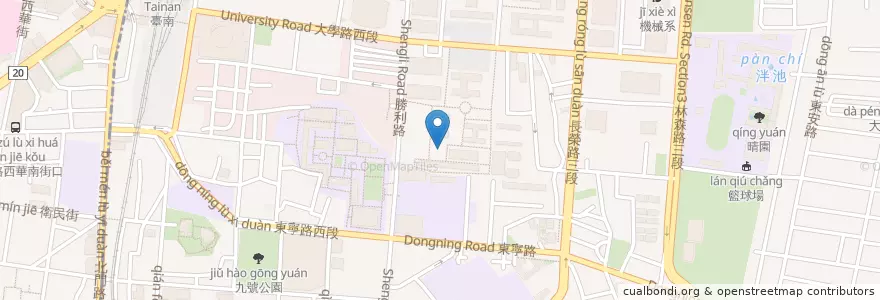 Mapa de ubicacion de 宿舍停車格 en 臺灣, 臺南市, 東區.