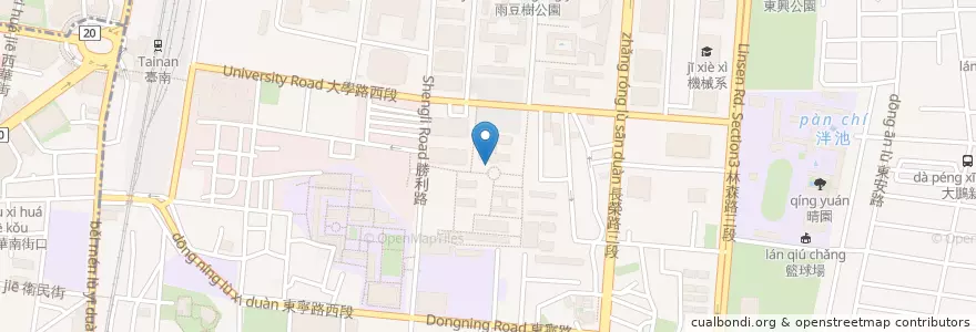 Mapa de ubicacion de 圖書部停車格 en Taiwan, Tainan, 東區.