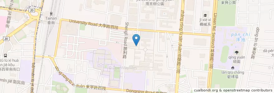 Mapa de ubicacion de 太子單車停車場 en Тайвань, Тайнань, 東區.