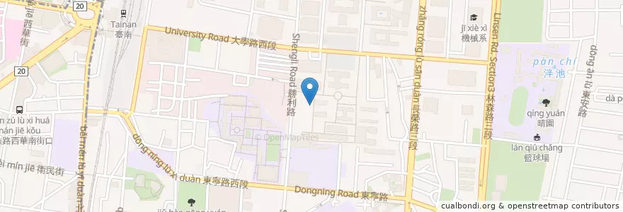 Mapa de ubicacion de 游泳池單車停車格 en Taiwan, 臺南市, 東區.