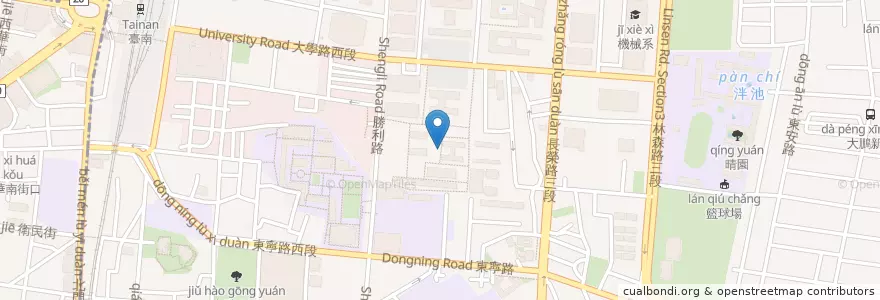 Mapa de ubicacion de 芸青宣單車停車場 en Taiwan, Tainan, 東區.