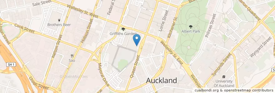 Mapa de ubicacion de Carl's Jr. en New Zealand, Auckland, Waitematā.